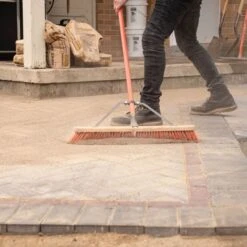 Leonard Dual-Bristle Push Broom, 24-Inch Wide Block With Steel Handle -Outdoor Garden Store 2624 4