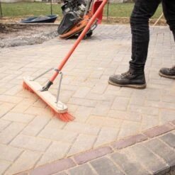 Leonard Dual-Bristle Push Broom, 24-Inch Wide Block With Steel Handle -Outdoor Garden Store 2624 5