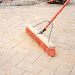 Leonard Dual-Bristle Push Broom, 24-Inch Wide Block With Steel Handle -Outdoor Garden Store 2624 6