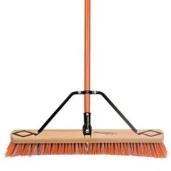 Leonard Fine-Bristle Push Broom, 24-Inch Wide Block With Steel Handle -Outdoor Garden Store 2824 2