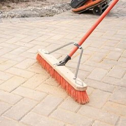 Leonard Fine-Bristle Push Broom, 24-Inch Wide Block With Steel Handle -Outdoor Garden Store 2824 4