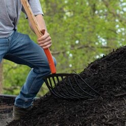 Leonard 10-Tine Forged Steel Scoop Fork With 48-Inch Straight Handle -Outdoor Garden Store amf10l 4 1