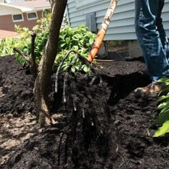 Leonard 6 Tine Forged Steel Manure Fork With 30 Inch D Grip Handle -Outdoor Garden Store amf6d 3 1