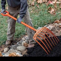 Poly Mulching Fork With D-Grip Handle By A.M. Leonard, 8 Tine, 15in Scoop X 44in Length, Lifetime Warranty -Outdoor Garden Store apf810 8 1
