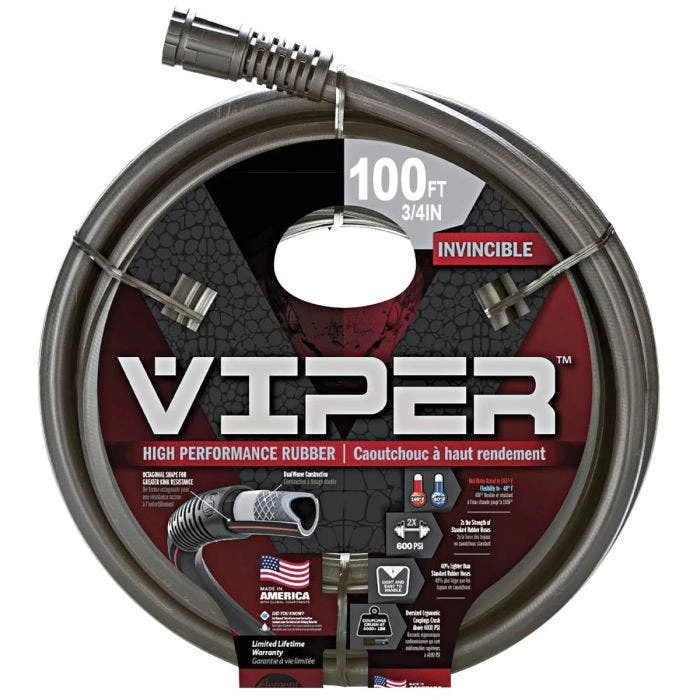 Viper Premium Rubber Hose 3/4 INCH X 100FT 1 Viper Premium Rubber Hose 3/4 INCH X 100FT